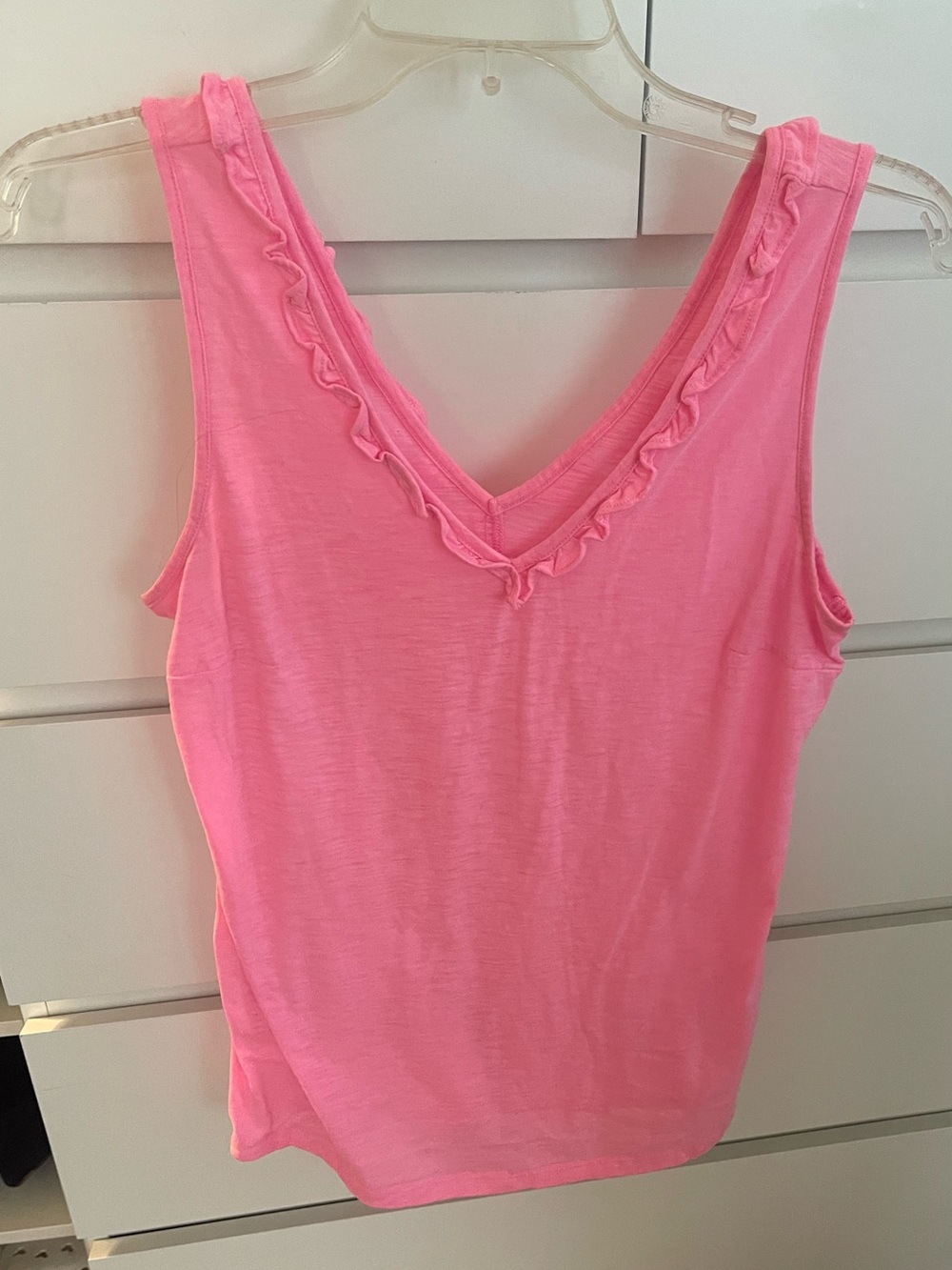 Lilly Pulitzer Gigi Ruffle Tank Top - Size S - Pink Shandy